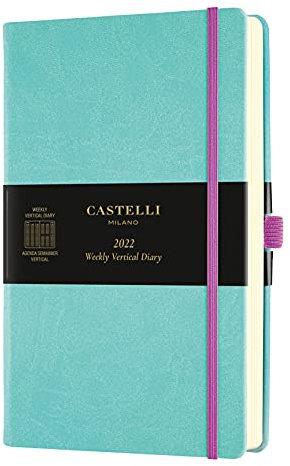 Castelli Milano AQUARELA Jade Green Diary 2022 13 x 21 cm Wochenansicht Hardcover Farbe Grün 160 Pag