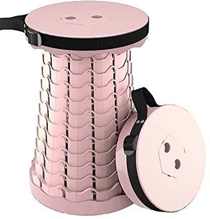 BANGHA Campingstuhl Tragbarer Campinghocker Kunststoff-Teleskophocker im Freien faltbar Campingstuhl Faltbar (Color : All Pink)