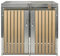 WESTMANN Mülltonnenbox für 2X 240L Mülltonnen | 84x134x125 cm Silber | Edelstahl Mülltonnenverkleidung inklusive Holzelementen