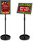 VAIIGO A4 Infoständer Höhenverstellbar Aluminium DIN A4 Plakatständer Informationsständer Präsentationsständer Werbeständer mit Sicherheitsecke (Schwarz, A4)