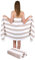Betz 2 Stück Saunatuch Saunatücher Set Badetuch 100% Baumwolle Berlin Größe 70x180 cm XXL Sauna Handtuch Weich Groß Streifen Farbe weiß - Cappuccino
