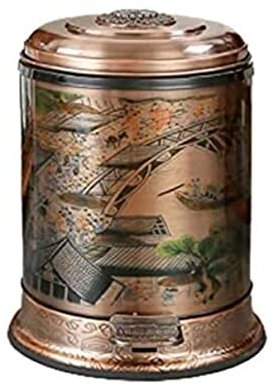 HALAHAI Poubelle Cuisine Poubelle Vintage Rétro pour Poubelle De Chambre À Coucher avec Couvercle Poubelles À Pédale Poubelles De Recyclage Domestiques Poubelle Toilette (Color : C, Size : 22 * 32cm)