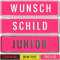 Kennzeichen Junior Schild 34cm x 9cm mit Wunschtext Wunschprägung Namenskennzeichen Namensschild 340x90mm Bobbycar Gokart Tretauto Kettcar Fun Schild (pink)