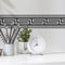funlife 4M Brushed Black Greek Key Pattern Wallpaper Border Peel and Stick, Vintage Decorative Wall Borders Trim Molding Peel and Stick Bedroom Living Room Home Decor, Brushed Greca