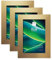(Set of 3) 4x6 Inch Gold Picture Frames With Real Glass Front Photo Frame Wall Gallery Photo Picture Frame Home Décor Frame Display Frame Portrait Landscape Tabletop & Wall Mounting (10cm x 15cm)