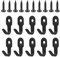 NiceLand 10 Pièces Crochets Simples Noir Crochet Manteau Mural Crochet en Acier Inoxydable Rétro Mini Patère Crochet a Visser avec 10 Vis pour Porte, Mur, Salle de Bain, Cuisine
