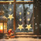 ACAREY 3 Stück Weihnachtsdeko LED Stern Fenster Lichterkette Mit Saugnäpfe, Osterdeko Lichterkette Fenster Innen, LED Herz| Mond| Stern| Lichterkette Fenster Licht Für Inne Deko
