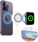 COOFINE 3 in 1 Magnetic Wireless Charger Μαg-Sαfe/Qi 15W Fast Charging Pad Phone Ring Holder Wireless Charger Compatible with iPhone 15/14/13/12, Apple Watch 9/Ultra2/8/Ultra/7/6/5/4/3/SE White