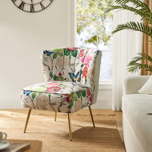 FABRICATION HAUS Küchenstuhl Schminktisch Sessel - Esszimmerstühle Gepolsterte Küchenstuhl Polsterstuhl Schminkstuhl aus Stoff mit Metallbeinen für Esszimmer Wohnzimmer & Schlafzimmer, Weiß