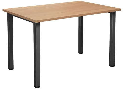 Kaiser + Kraft Mehrzwecktisch Duo-U | Gerade Platte, Tiefe 800 mm, Breite 1200 mm, Buche, schwarz