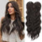PORSMEER Haar-Topper Dunkelbraun für Frauen 45cm Lang Gewelltes Haarteile Synthetische Perücken-Topper für dünnes Haar Highlight Clip In Wiglet mit Pony Haarvolumen hinzufügen