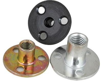 2/5/10 Stücke M6 M8 M10 M12 Drei Löcher Verriegelung Flansch MutterEisen Metall Gewinde Flansch Kupplung verzinkte Mutter (Color : 6X27MM-Silvery, Size : 2PCS)