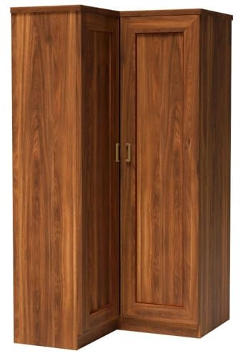 Lomadox Eckschrank rechts Eckkleiderschrank Kleiderschrank 2 Drehtüren 2-türig Alt Eiche Alteiche Kleiderstange 94,5x190,5x108 cm