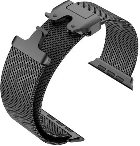 SRena MLNS for Cinturino Apple Watch 38 40 41 42 44 45 46 mm,Ultra e Ultra 2,SE,Serie 7/8/9/10 - Compatibile con Tutti i Modelli,Titanio Nero