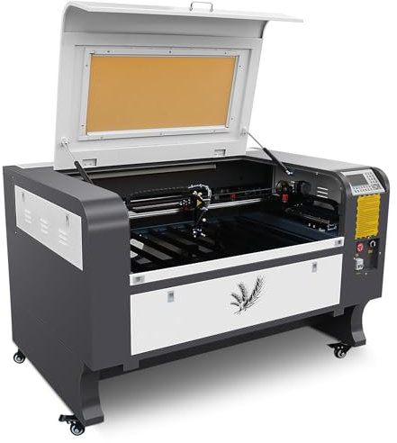 PEIXU 100W Laser Graviermaschine CO2 Präzision Lasergraviermaschine 900*600mm Lasergravur Maschine CO2 Holz Laser Engraving mit Ruida Mainboard Klappbeine Doppelte Plattform mit Messerklingenplattform