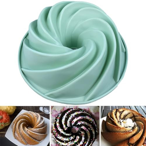 DHDHCPZZ Gugelhupfform 24cm, Gugelhupf Backform Silikonbackform Mini Gugelhupfform Silikon Runde Klein Kuchenform Kuchenform Silikon Gugelhupf für Kuchen, Götterspeise, Gelatine, Brot