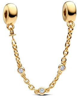 PHCLASY Gold Sicherheitskette Charms-Anhänger Weihnachten Bead Charms 925 Sterling Silber Pendant für Europäische Armbänder und Halsketten für Damen
