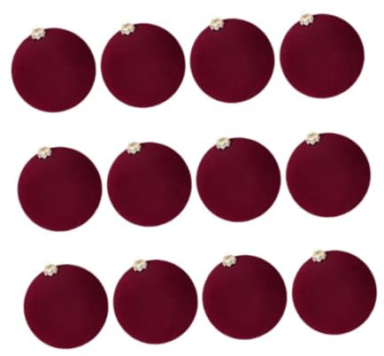 Sharplace 12x beflockte -Ornamente, hängende Kugeln, Christbaumschmuck, 6 cm, DIY-Samtbälle, Weihnachtsdeko zum Jahrestag, Alle Burgunder