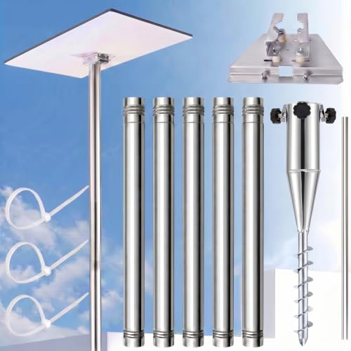Starlink Gen 3 Mount, Mini Mounting Kit mit 2,7 m Dauerdurchmesser-Grundpfahl und Robuster 1,5'' Pfahl, Kein-Baugrundanker