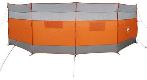 vidaXL Brise-vent de camping gris et orange 510x153 cm imperméable, brise-vent de plage, brise-vent de camping-car, brise-vent de tente