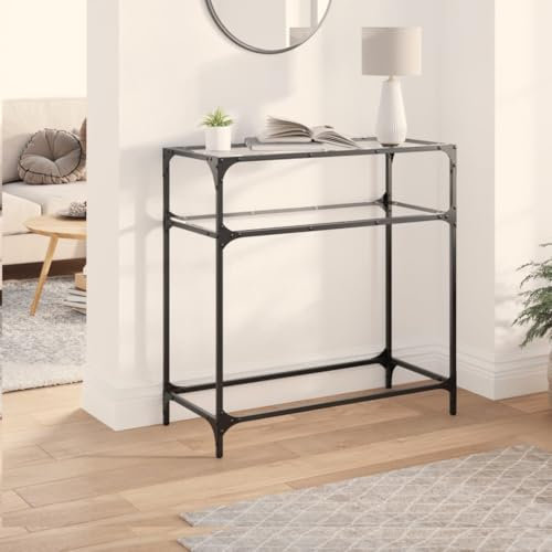 Générique Table Console avec Dessus en Verre Transparent 80x35x81cm Acier, Meubles, Tables, Tables Basses et Tables d'appoint, Tables Console, Transparent, 11.28 KG, 846024