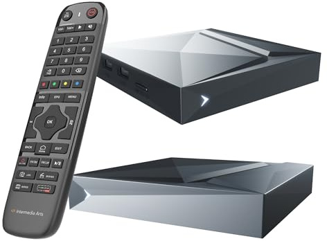 Intermedia Arts V12 Android 11 Box 4K UHD, Quad Core ARM Cortex 2.0 GHz, 2GB RAM, 16GB eMMC, BT 5.1, Gigabit LAN, 5G WLAN, BT Fernbedienung, H. 265, Widevine L1, ARM G31 MP2 GPU, HTS e-com HDMI-Kabel