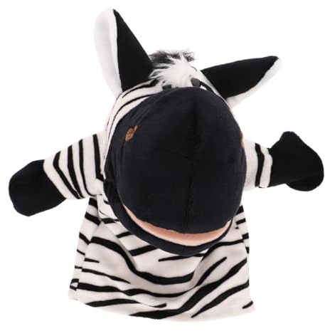 BESPORTBLE Lustige Handpuppen Für Kinder Strumpffüller Und Puppenhow Theater Realistische Dschungeltiere Handpuppe Cartoon Plüsch Zebra Puppe