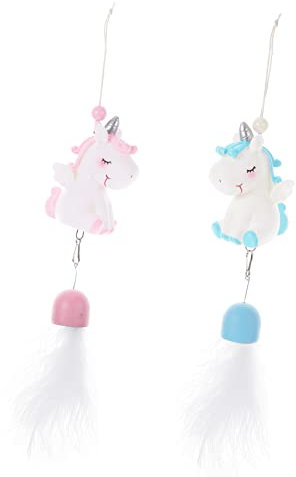 ibasenice 2stücke Einhorn Windspiel Harz Anhänger Für Tür Fenster Dekoration Garten Wohndeko Hängen Windglocke