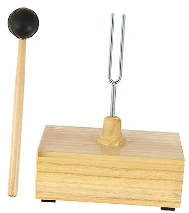 LOLIPPYY Stimmgabel 512hz mit Holz Resonanzbox und Gummischlägel Stahlstimmgabel Satz für Physikunterricht und Klangmessung für Schüler und Lehrer