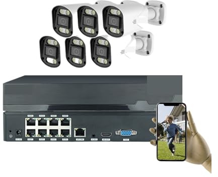 5MP Poe CCTV Sicherheit Kamera System Home Video Überwachung Kit 4Ch Nvr Audio Outdoor IP(6CH 6 Bullet Camera)