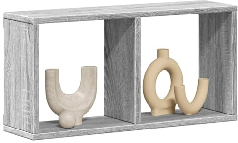 Holamys Wandschrank 60x16x30 cm, Grau Sonoma Holzwerkstoff, schwebende Wandregale, platzsparende Aufbewahrung für Schlafzimmer, Pflegeleichte Hängevitrine