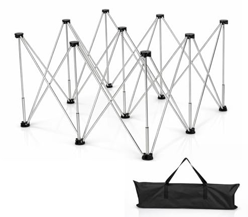 Heavy Duty Folding Workstand with Carry Bag, Max Load 630kg Pop-Up Sawhorse/Trestle Base for Tile Slabs, Workbench Woodworking & Construction Worktop No-Assembly Portable Work Bench (9 Legs)