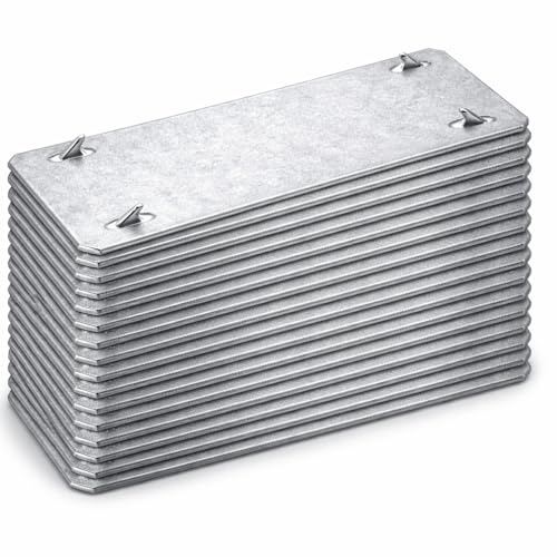 Pack of 10 - Galvanised Safe Plates 52mm x 152mm — Cable Protection Plates — Metal Cable Nail Protectors — Protect Pipes & Cables from Screw, Nail & Drill Damage — Double Fixing Points (10)