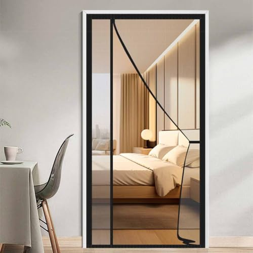 Custom Size Magnetic Mosquito Screen Door, Fly/Insect-Proof Window Self-Sealing Screen Mesh, Tear-Resistant Sliding Glass Door Net for Patio Balcony Living Room