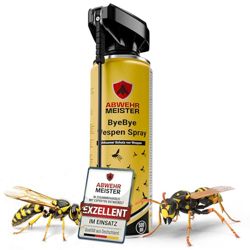 ABWEHR MEISTER ORIGINAL ByeBye Wespen-Spray [500 ml] | Wespen-Abwehr mit Sofortwirkung, Anti Wespen Spray als schonende Alternative zu Wespengift oder als Ergänzung zur Wespenfalle