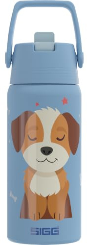 SIGG - Gourde Isotherme Enfant - Shield Therm FLIP Dream Big - Anti-fuite - Compatible lave-vaisselle - Sans BPA - 90% acier inoxydable recyclé - Sport & École - Bleu avec Chien - 0.5L