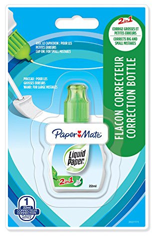 Paper Mate Liquid Paper 2 in 1 Correction Liquid, 22 ml