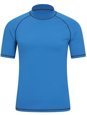 Mountain Warehouse Mens UV Rash Vest - Lightweight, Quick Drying & Stretchy T-Shirt with UPF 50+ & Flat Seams - for Spring Summer, Beach, Swimming & Water Sports Blue M