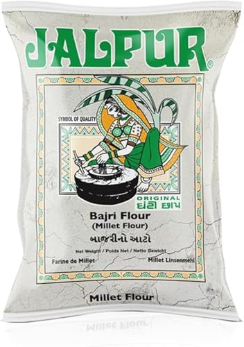 JALPUR MILLERS Stone Ground Millet flour 100g - Bajra Flour - Bajri Atta flour for Roti, Flatbreads, Baking & Traditional Indian Cooking - Fine Ground Millet - Rich in Fibre & Iron