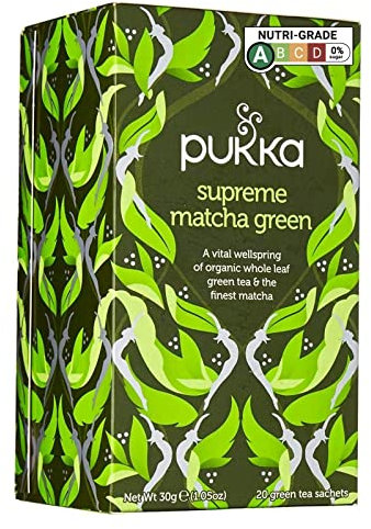 PUKKA HERBAL AYURVEDA Organic Supreme Green Matcha Tea 20bags (PACK OF 1)