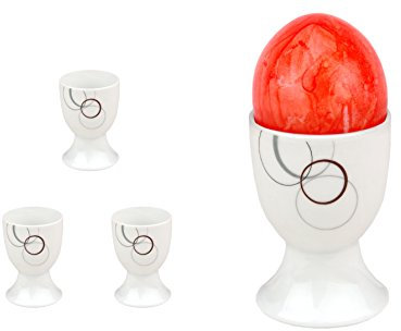 Van Well 4er Set Eierbecher 4,8cm weiß - Verschiedene Dekore wählbar, Dekor:Palazzo