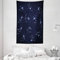 ABAKUHAUS Konstellation Wandteppich und Tagesdecke, Horoskop-Diagramm aus Weiches Mikrofaser Stoff Waschbar ohne Verblassen Digitaldruck, 140 x 230 cm, DunkelBlau-weiß