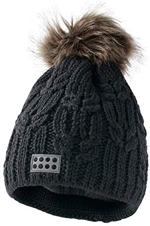 LEGO Wear Baby-Unisex Lego LWAMANDA 700-Strickmütze mit Bommel Mütze, Grau (Dark Grey 965), 47/49 (Herstellergröße:48)