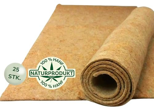Natursache 25 Nagerteppich aus 100% Hanf, 100 x 50cm I saugstark & staubfrei I Hygienische Bodenabdeckung für Käfige & Laufställe für Kleintiere I Hanfmatten für Nager I Ideal für Gehege & Höhlen