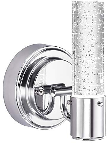 Westinghouse Lighting Cromo Westinghouse iluminación 63076 Aplique LED para Interiores Cava de un Solo Brazo, 8 W, Acabado Vidrio de Burbujas