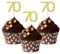 Sumerk 24PCS 70 Cupcake toppers Gold Glitter 70th Birthday Cupcake Picks Anniversary Party Decorations