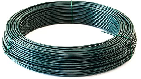 Alphapet® Green 3.1mm PVC Coated Galvanised Steel Tension Straining Garden Fencing Wire (2 Rolls (200 Metres))