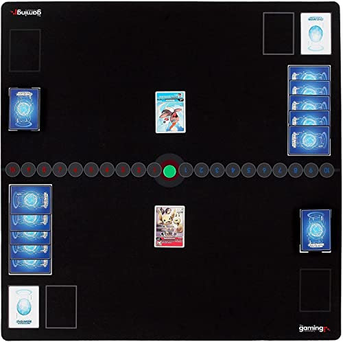 The Gaming Mat Company Super Thick 2 Player Compatible Digimon Playmat for Digimon Cards- 28.3 x 28.3 2Player Gaming Play Mat Battle Mat Board for Digimon TCG Playmat - Water Resistant Card Game Mat