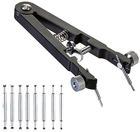 LFGKeng Federstegzange, robuste 8-Stift-Zange, 6825 Federstegpinzette, Uhrwerk-Reparatur-Set, 3.34 x 0.63 x 0.31 inches, Edelstahl