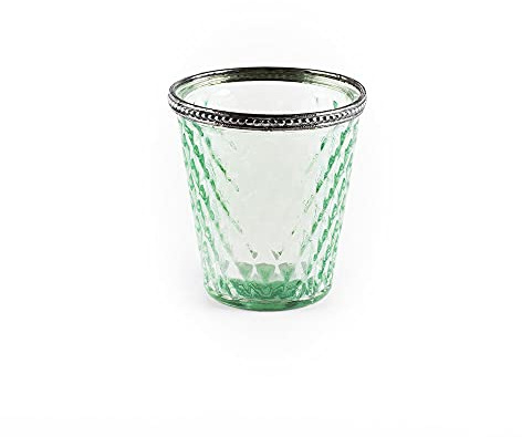 Haak Windlicht Vincent Glas/Metall aus Glas Grün, (B/H/T) 10x10x10cm